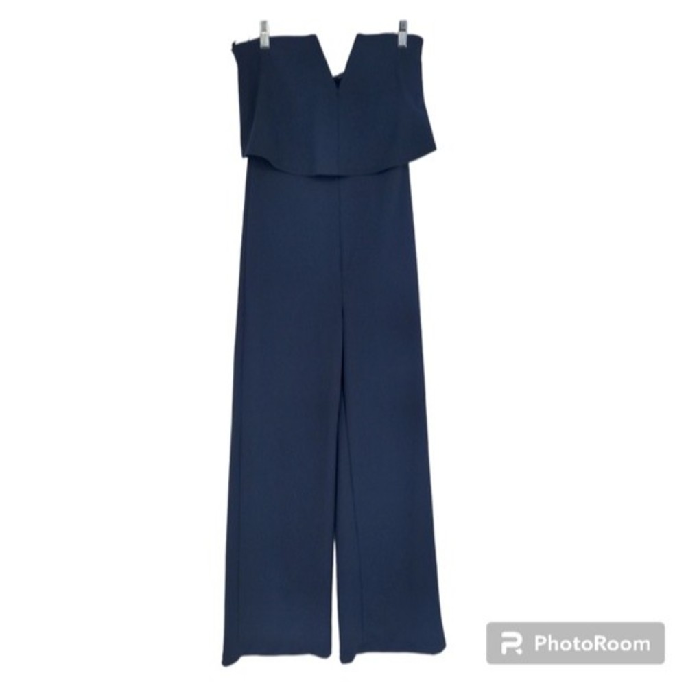 Lulus Power of Love Navy Blue Strapless Jumpsuit Size Medium